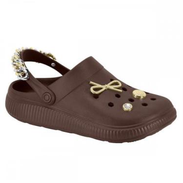 Imagem de Sandalia Moleca 5832105 Babucha Clog Feminino, Marrom, 37