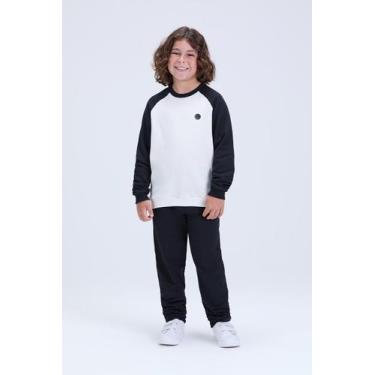 Imagem de Conjunto Infantil de Inverno Masculino Moletom Raglan com Aplique - Vi