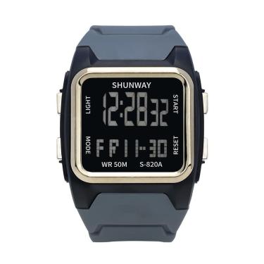 Imagem de Relógio Digital Masculino Quadrado Preto e Cinza - Tudo em Caixa