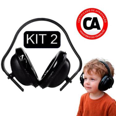 Imagem de Kit 2 Protetor Abafador Auditivo Concha para Ruidos de Obra Construção