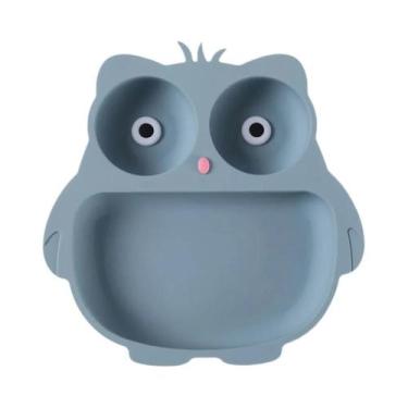 Imagem de Prato De Silicone Para Crianças Com Design De Coruja, Com Ventosa E Co