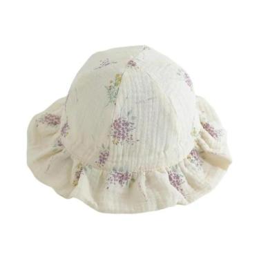 Imagem de Chapéu De Pescador De Gaze Elástica Para Bebês Meninas, Proteção Solar