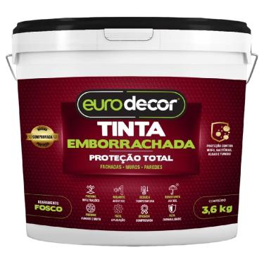 Imagem de Tinta Emborrachada Fosca de 3,6 Kilos Branco - 01.01.06.0001 - EURODECOR