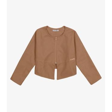 Imagem de Jaqueta Microfibra Feminina Infantil Trick Nick Marrom, 14, Marrom