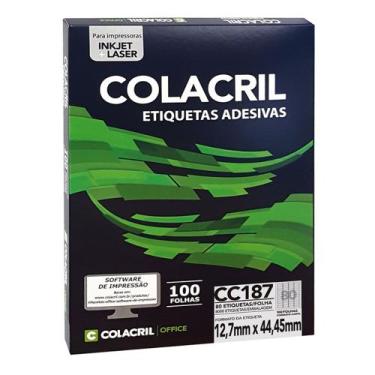 Imagem de Etiqueta Adesiva Colacril Carta CC187 12,7x44,45mm C/8000