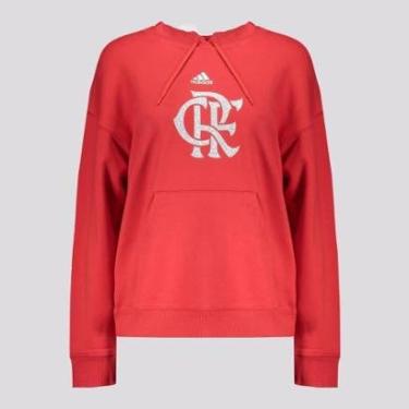 Imagem de Moletom Adidas Flamengo DNA Feminino Vermelho-Feminino