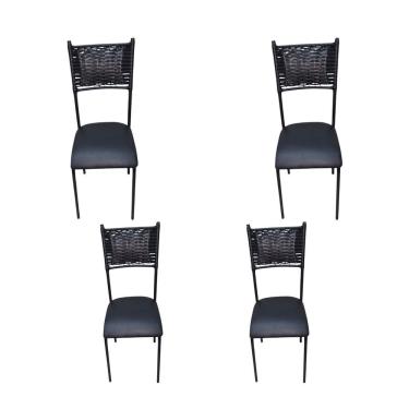 Imagem de Kit com 4 Cadeiras para Cozinha e Sala de Jantar Modelo Moderna Luxo Estrutura em Ferro...