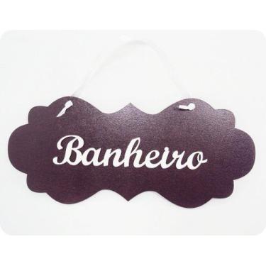 Imagem de Placa Lisa para Porta de Banheiro - MDF 3mm - Marrom Escuro - no-brand