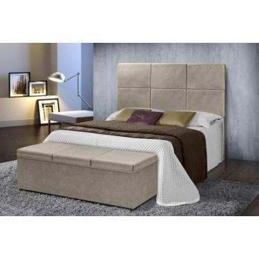 Imagem de Conj Quarto Cabeceira Recamier Bau Lais 6746 Queen - ESTOFADOS JATAI, 