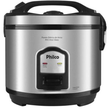 Imagem de Panela Elétrica de Arroz Inox Philco PH5P 400W Visor Glass, 110V