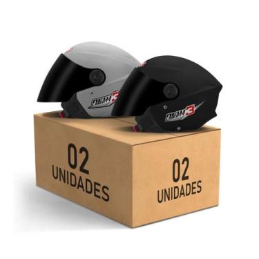Imagem de Kit 2 Capacetes New Liberty 3 Aberto Viseira Fumê Pro Tork Masculino F
