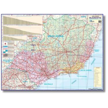 Imagem de Mapa Dobrado da Região Sudeste - Político - Rodoviário - Turístico - E