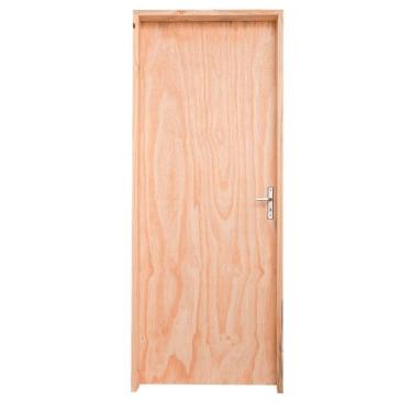 Imagem de Kit Porta de Madeira Pinus Grantok M12 Interna, Abertura à Esquerda 213x96 cm