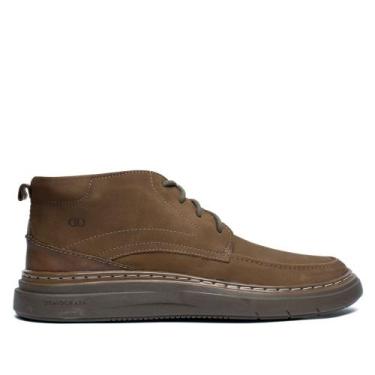 Imagem de Bota Masculina Democrata Grid Cano Médio Casual Couro Marrom, Marrom, 