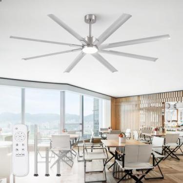 Imagem de Ventilador de Teto ZMISHIBO 84" Lâminas de Alumínio Luz Controle Remot