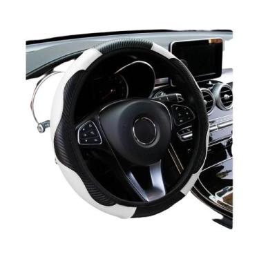 Imagem de Capa De Volante De Carro Em Couro De Fibra De Carbono PU De 14.5-15 Po