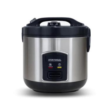 Imagem de Panela De Arroz Elétrica 1 Litro 110v 220v Grande Aço Inox Preta E Pra