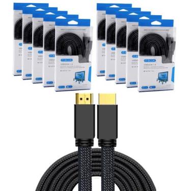 Imagem de 10 Cabos HDMI Full HD Trançado It Blue 3Mts Atacado Lojista
