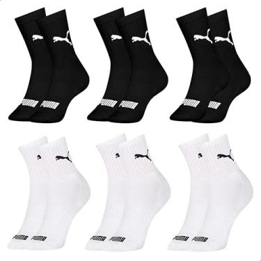Imagem de PUMA Kit 6 Pares de Meia Puma Cano Médio Sola Atoalhada com Faixa Tensora Esportiva Uni...
