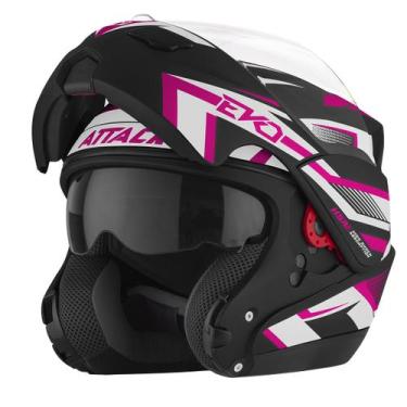 Imagem de Capacete Moto Escamoteável Robocop Attack Evo Fosco Pro Tork Fechado F