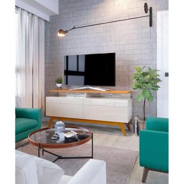 Imagem de Rack Bancada Ambiente Classic 2 Gavetas com Nicho 1.4 Off White Nature