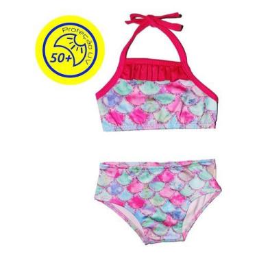 Imagem de Biquini Infantil Moda Praia Verão Sereia Proteção Uv50 1ao7 - ANJO DA 