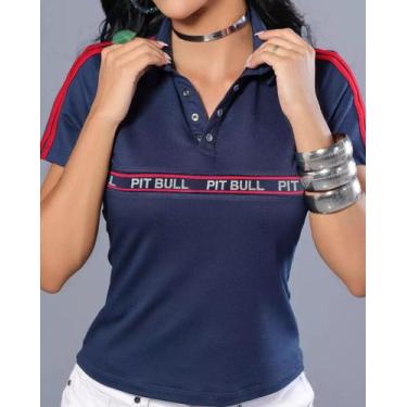 Imagem de Polo Feminina Pitbull Lançamento Ref 88742, Azul, GG