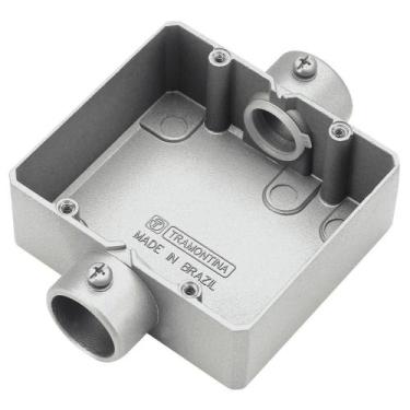 Imagem de Condulete duplo 3/4" tipo "CD" - sem tampa / sem rosca / com pintura e