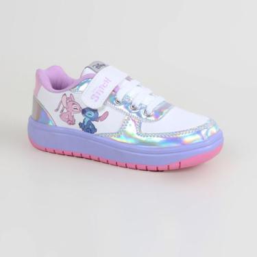 Imagem de Tênis Infantil Disney Stitch Dst21dy Branco, Branco, Prata, Lilás, Ros