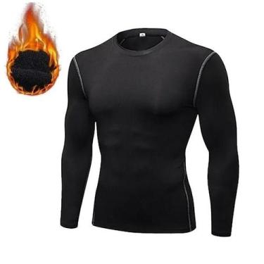 Imagem de Camisetas Térmicas Masculinas de Lã Fina - Compressão Elástica para Fi
