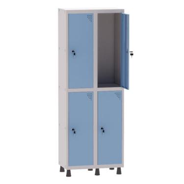 Imagem de Armário Guarda Volume Locker Roupeiro 2 Vãos 4 Portas Aço GRF502/4 Cin
