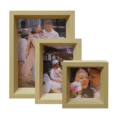 Imagem de Kit 3 Porta Retrato Vertical Foto Moldura Luxo Título:moldura Marfim Com Acrílico