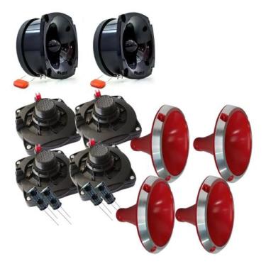 Imagem de Kit corneteira 4x2 unlike 400 completo corneta aluminio cor:vermelho, 