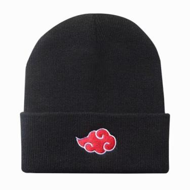 Imagem de Gorro Akatsuki Naruto Nuvem Vermelha Bordado Preto - Geek Force
