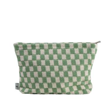 Imagem de Necessaire Imaginarium Xadrez Verde g Poliéster 26CM X 17CM X 5CM Feminina