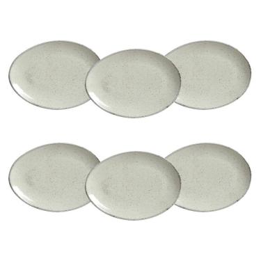 Imagem de Conjunto de Pratos de Sobremesa Avant Garde Pistache Stoneware Artesanal 22,5CM 6 Peças Verde Porto Brasil