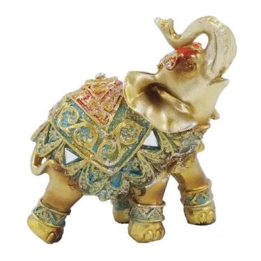 Imagem de Elefante Decorativo em Resina com Detalhes Espelhados - Símbolo de Sor