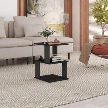 Imagem de Mesa de Centro 1 Nicho 3 Prateleiras Spin360 Preto - MVD