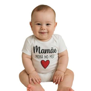 Imagem de Body Bebê Manga Curta Estampado Kyly, 6 a 9 meses, Branco, Vermelho