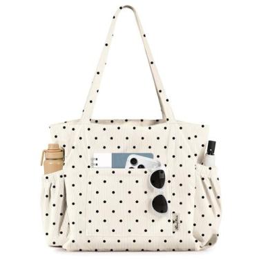 Imagem de Bolsa Tote Miss Adola de Veludo Cotelê com Grande Capacidade