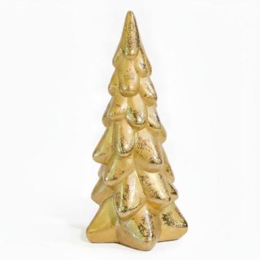 Imagem de Enfeite Mini Árvore Dourado Porcelana Natal 18cm - TOK