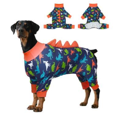Imagem de Pijama para Cachorro UNIPUP Grande Estampa de Dinossauro Algodão Macio