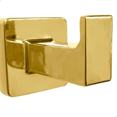 Imagem de Gancho Cabide Dourado Porta Toalha Rosto Pendurador Metal Simples Aces
