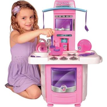 Imagem de Cozinha Infantil Com Fogão E Pia Com Agua - 16 Acessorios - Big Cozinh