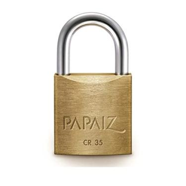 Imagem de Kit 5 Cadeado De latão Maciço Com Haste Curta Papaiz Cr 35mm