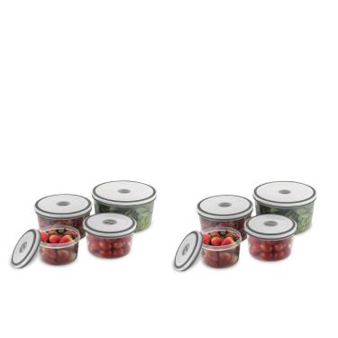 Imagem de Potes Herméticos Electrolux de Plástico Branco Redondo com 08 Unidades