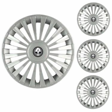 Imagem de Jogo Calota Aro 13 Europa Premium Renault + Emblema Resinado (Sandero Logan Clio Scenic Megane)