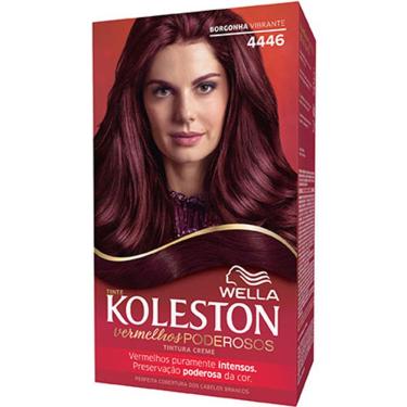 Imagem de Tintura Permanente Koleston Creme Kit Gloss Vermelho Borgonha Vibrante 4446