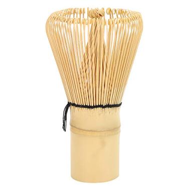Imagem de batedor tradicional Matcha feito de bambu dourado durável e sustentável,Batedor Matcha, bambu natural, utensílio de chá Matcha tradicional para fazer chá Matcha (120 pinos)