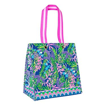 Imagem de Lilly Pulitzer Market Shopper Bag, Reusable Grocery Tote, Shoulder Bag for Produce or Travel, How You Like Me Prowl